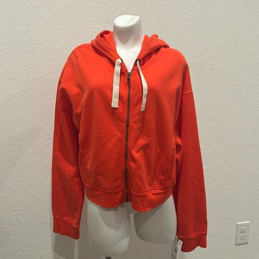 CHAMPION VINTAGE WAVE WASH ZIP-UP HOODIE IN WASHED RED Size 2XL